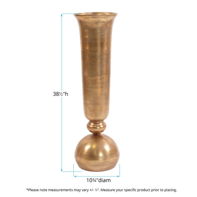 Gold Oversized Trumpet Vase For Sale In Chicago - Image 6 of 6