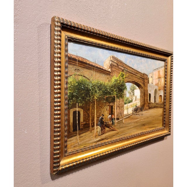 Carlo Brancaccio -Napoli L’Arco Di Gragnano-19th Century Oil Painting For Sale - Image 9 of 12