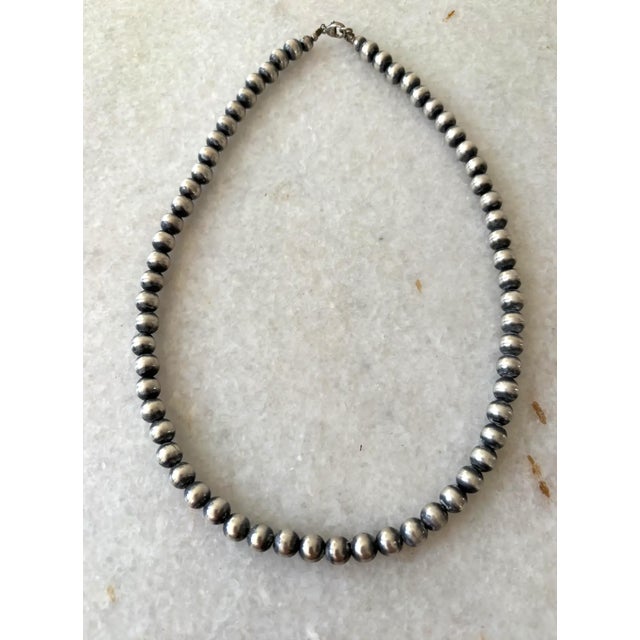 Stunning, rare vintage sterling silver Navajo beads. 20" Length