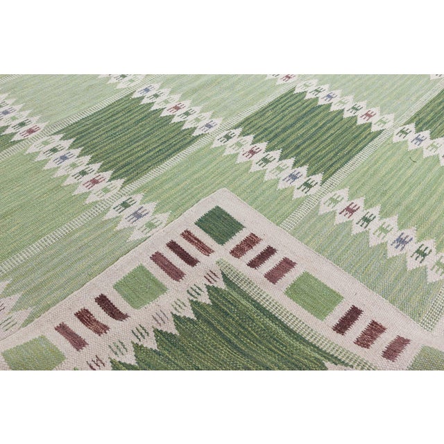 Contemporary Flatweave Geometric Ivory Hand-Knotted Rug by Doris Leslie Blau For Sale - Image 4 of 6