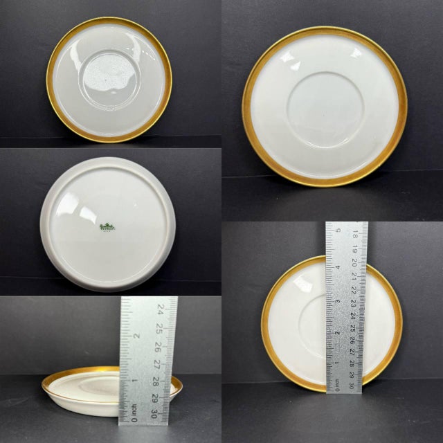 1960s Vintage Rosenthal Germany 21-Piece Porcelain Coffee Service – White With Heavy Gold Trim, Mid-Century Modern For Sale - Image 5 of 18