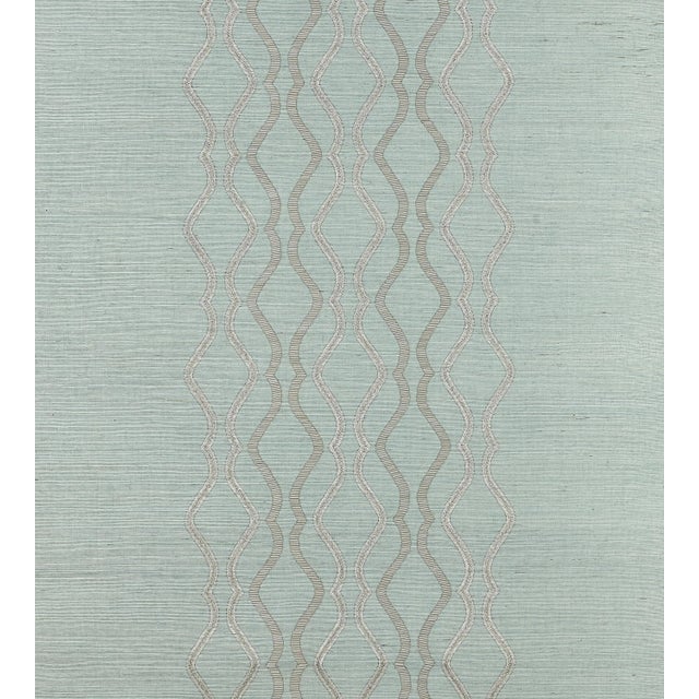 The House of Scalamandré Valentina Embellished Sisal Wallcovering, Seaglass For Sale