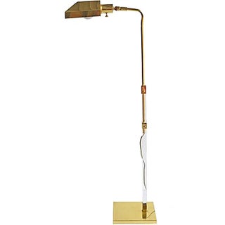 Vintage Brass & Lucite Adjustable Pharmacy Lamp For Sale