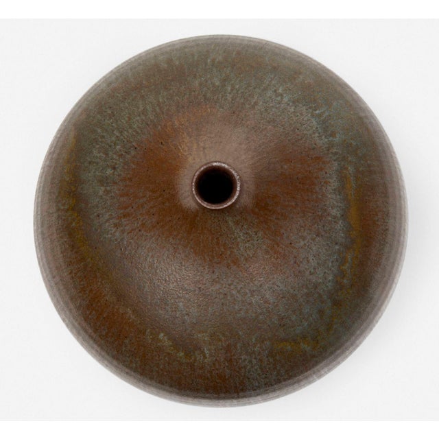 Mid-Century Modern Gertrud and Otto Natzler Round Bottle With Lip, 1967 For Sale - Image 3 of 6