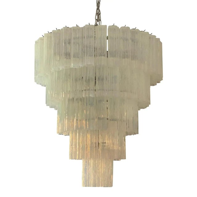 Opalino Tronchi Murano Glass Chandelier in Venini Style by Simoeng For Sale - Image 13 of 13