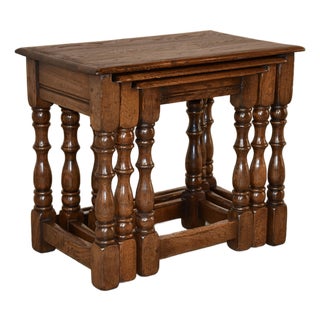 Nest of Three English Oak Tables, Circa 1900 For Sale