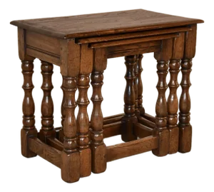 Nest of Three English Oak Tables, Circa 1900