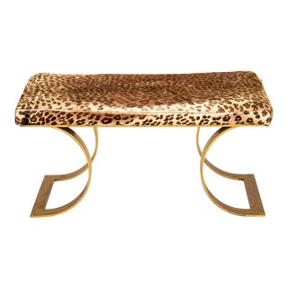 Karl Springer 'Jmf' Postmodern Brass Bench For Sale