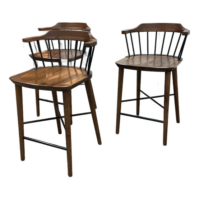 Crème for Stellar Works Exchange Bar Stools, Set of Three For Sale