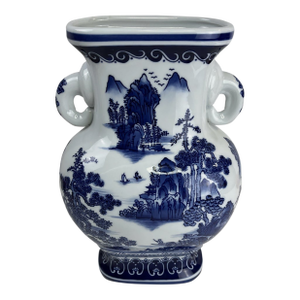 Classic Bombay Company Chinoiserie Porcelain Vase With Twin Handles