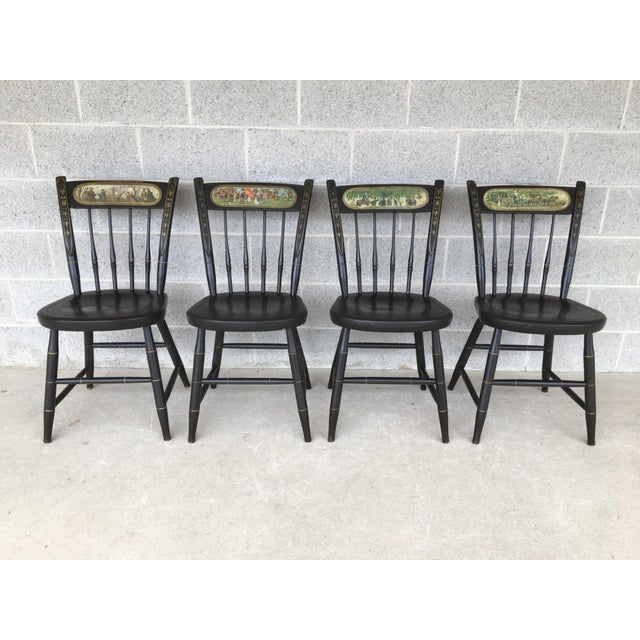 Nichols & Stone Ebonized Bicentennial Windsor Chairs Set of 4 Chairish