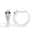 Contemporary 10K White Gold 1/5 Cttw Diamond Snake Eyes Huggy Hoop Earrings For Sale - Image 3 of 5