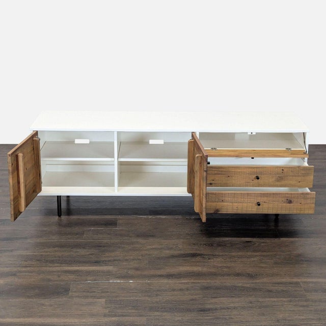 Mid-Century Modern West Elm Reclaimed Wood Media Console For Sale - Image 3 of 10