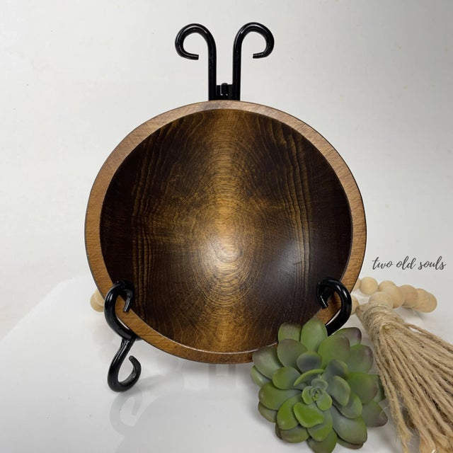 Late 20th Century Vintage Handmade Wooden Bowl Made in Vermont For Sale - Image 5 of 7