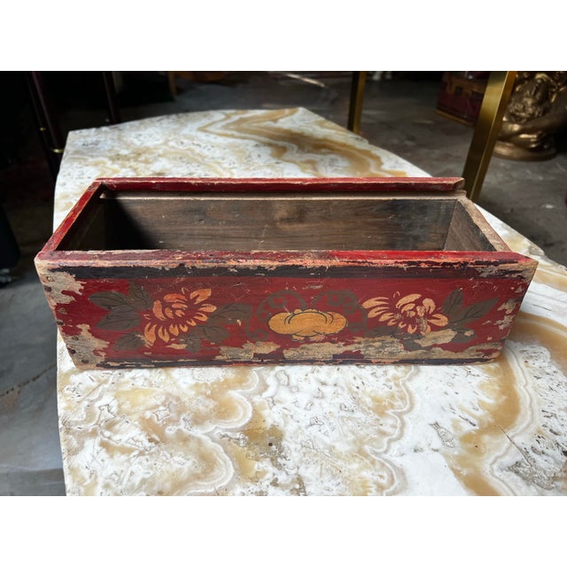 Up for consideration is a beautiful vintage hand painted detailed wooden box. This would look lovely in your home, and it...