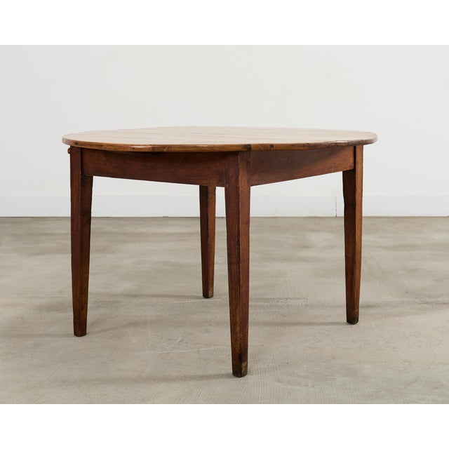 Country English Provincial Round Fruitwood Farmhouse Dining Table For Sale - Image 10 of 17