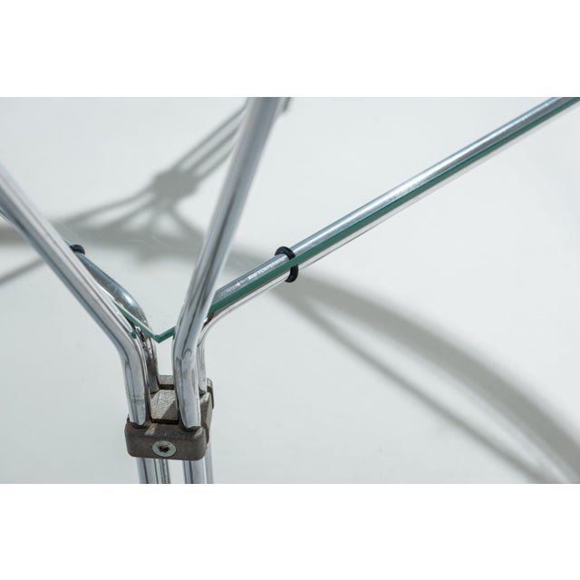 Vintage Round Glass and Steel Coffee Table by Niels Bendtsen, 1980s For Sale - Image 10 of 13