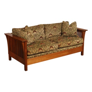 Stickley Mission Collection 'Fayetteville' Cherry Frame Sofa For Sale