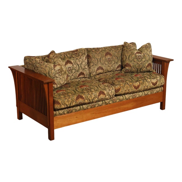 Stickley Mission Collection 'Fayetteville' Cherry Frame Sofa For Sale