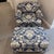 Textile Blue and White Club Chair With Ottoman For Sale - Image 7 of 12