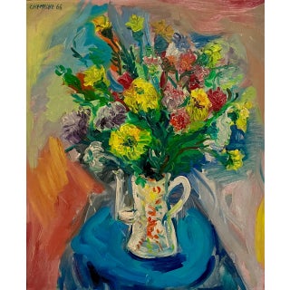 George Chemeche, Expressionist French Israeli Modern Oil Painting Chelsea Hotel, George Chemeche, 1966 For Sale