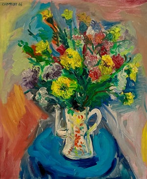George Chemeche, Expressionist French Israeli Modern Oil Painting Chelsea Hotel, George Chemeche, 1966