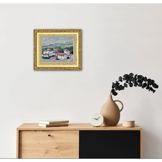 Contemporary Italy, Red Roofs, Contemporary Landscape Oil Painting For Sale - Image 3 of 11