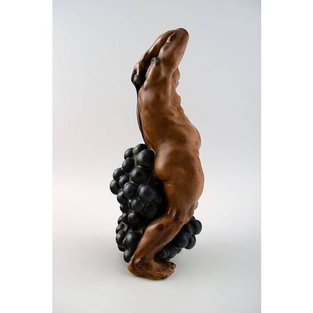 Figurine of a Man Standing with Grapes by Kai Nielsen for Bing & Grondahl, 1920s For Sale - Image 3 of 5