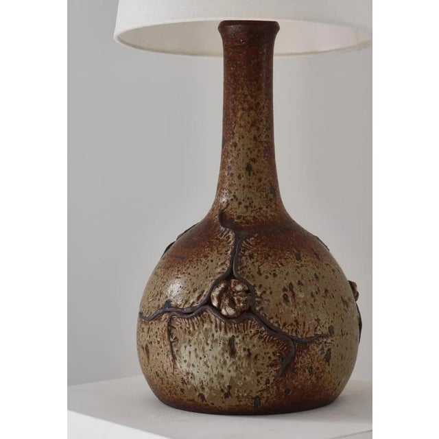 Large Danish Modern Earth Colors Ceramic Floor Lamp attributed to Still Keramik, 1960s For Sale - Image 6 of 13