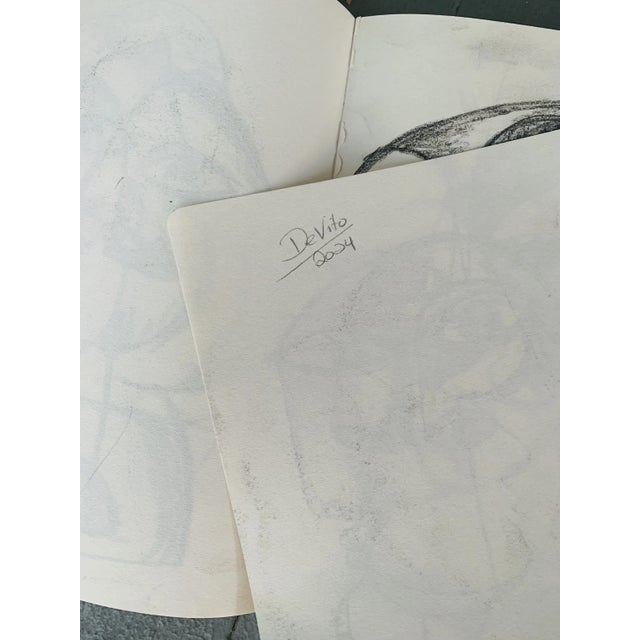 Wood Contemporary Abstract Charcoal Drawing by Louie DeVito Framed For Sale - Image 7 of 7