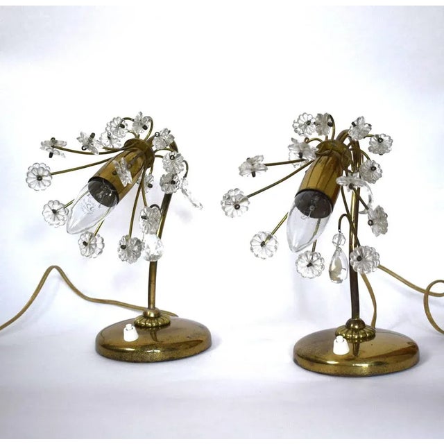 2 Lobmeyr table lamps from around 1950. 1 base E14 This piece is attributed to the mentioned designer/maker. It has no...