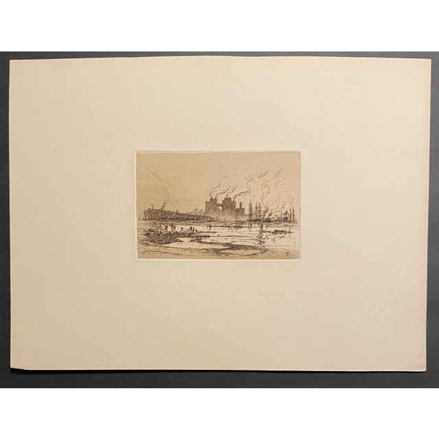 1884 Thomas Moran Communipaw New Jersey January Thaw Etching For Sale - Image 4 of 4