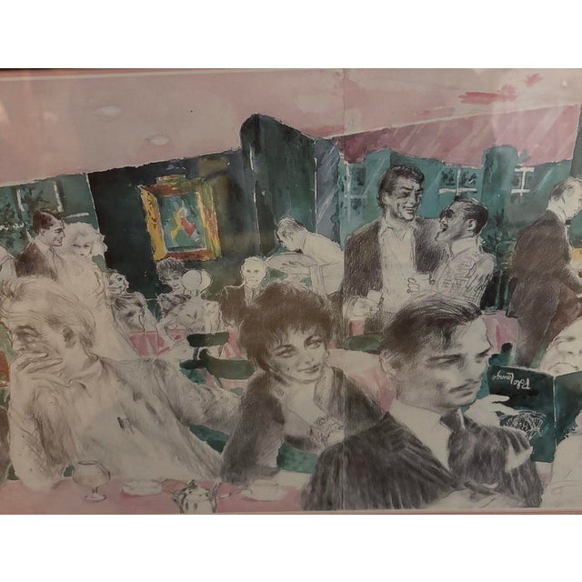 1980s Leroy Neiman "The Polo Lounge" For Sale - Image 4 of 6