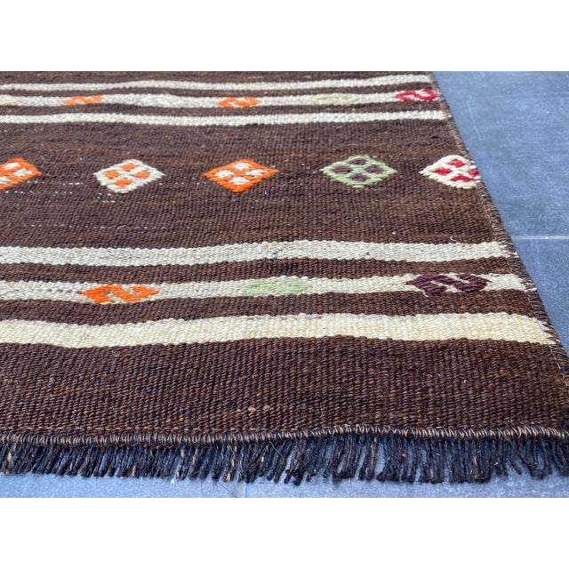 Textile Vintage Kurdish Area Wool Rug For Sale - Image 7 of 10
