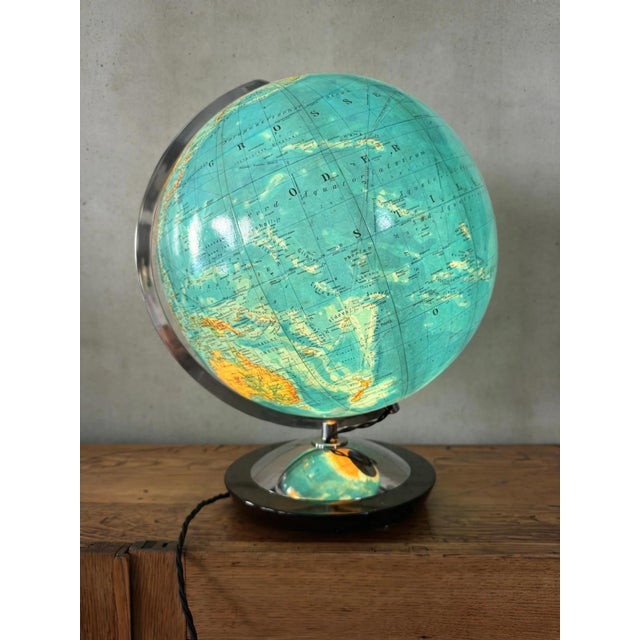 Glass Vintage German Columbus Duo Glass Globe Lamp, 1960s For Sale - Image 7 of 11