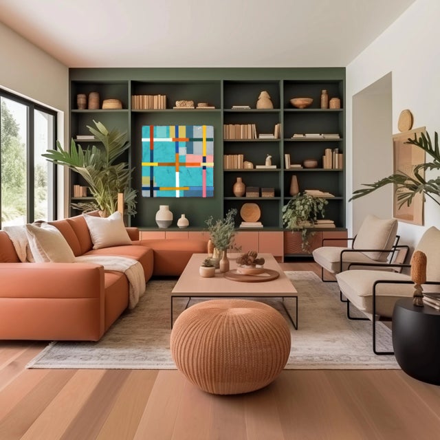 Turquoise Made in the Shade 5 - Modern Resin Minimalist Multicolor Geometric Abstract Original Artwork by Ricky Hunt For Sale - Image 8 of 9