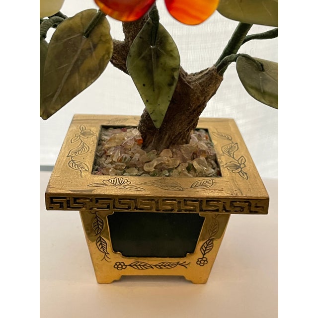 Vintage Miniature Hard Stone Jade Tree For Sale In Miami - Image 6 of 12