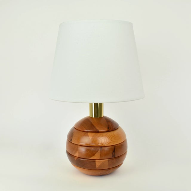 Modernist Pine Wood Table Light, 1970s For Sale - Image 9 of 11
