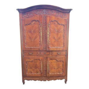 A Very Fine Carved Luis XV Fruitwood Linen Press, Circa 1820’s