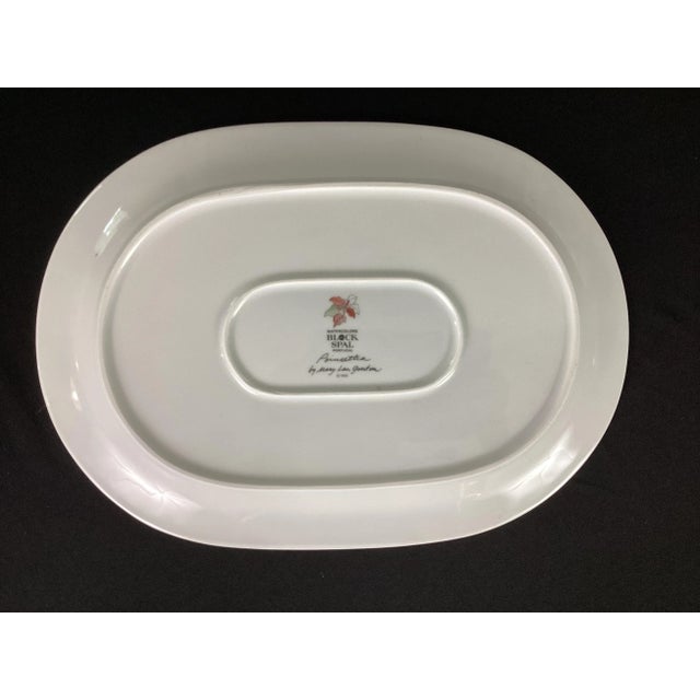 Realism 1980s Mary Lou Goertzen Watercolor Poinsettia Platter For Sale - Image 3 of 5