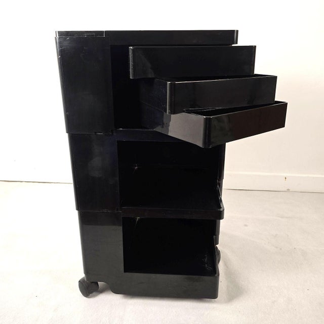 Bieffeplast Mid Century Modern, Joe Colombo, Black Boby Trolley Cart 1970, Italy For Sale - Image 4 of 13