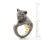 This is part of Chairish’s Fine Jewelry assortment. Amazing Designer Black Diamond 14 K and Sterling Ruby Panther Ring....