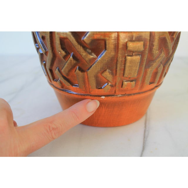 Ceramic Vintage Haeger Pottery Geometric Vase For Sale - Image 7 of 11