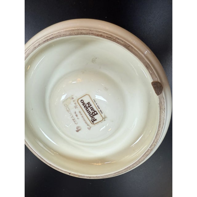 1970s Tommaso Barbi Ceramic and Brass Centerpiece Bowl With Red Marbleized Glaze For Sale - Image 9 of 9