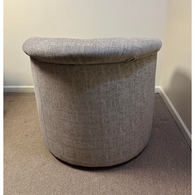 Custom Made Contemporary Taupe Swivel Chairs For Sale In Detroit - Image 6 of 10