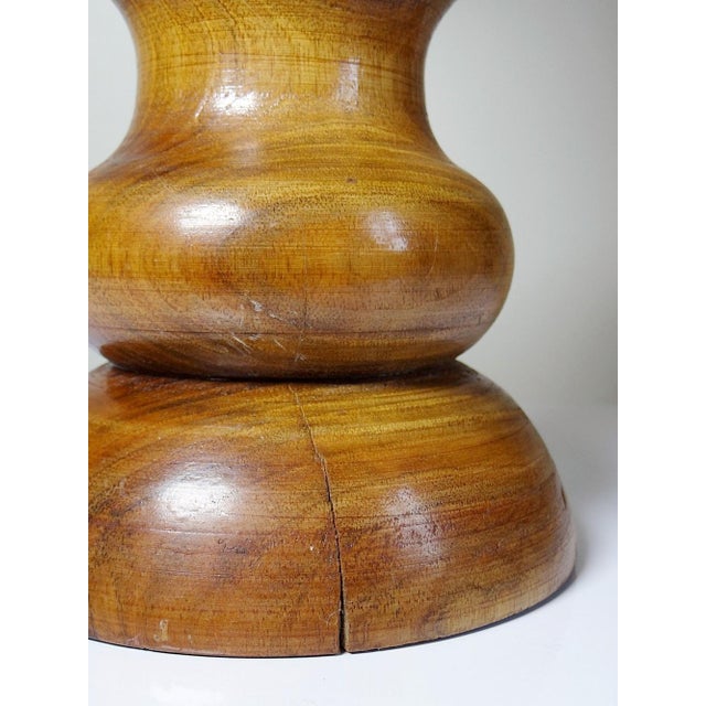 Vintage Scandinavian Style Table Lamp in Carved Turned Wood, 1960s For Sale - Image 15 of 16