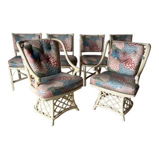 Vintage Ficks Reed Bamboo and Rattan Dining Chairs - Set of 6 For Sale