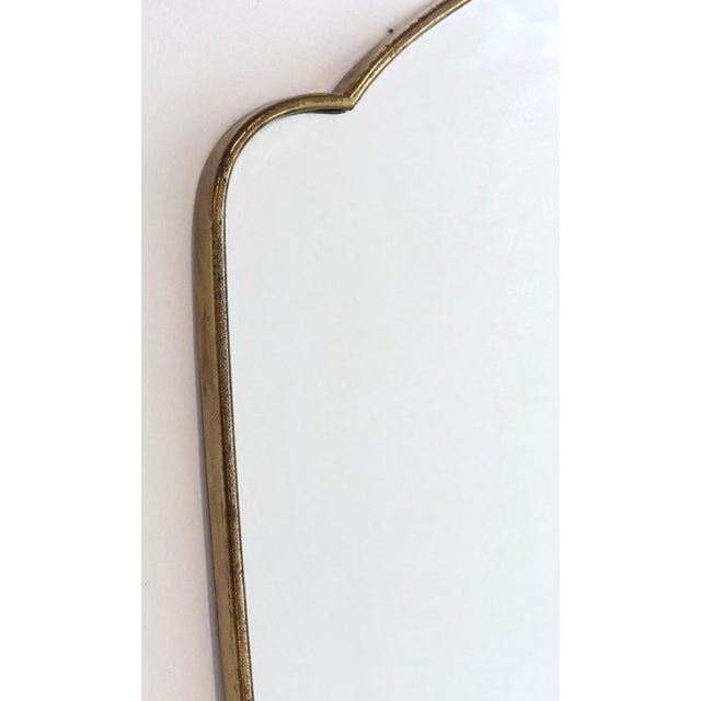 Vintage Italian Wall Mirror with Brass Frame in the style of Gio Ponti, 1960s For Sale - Image 3 of 13