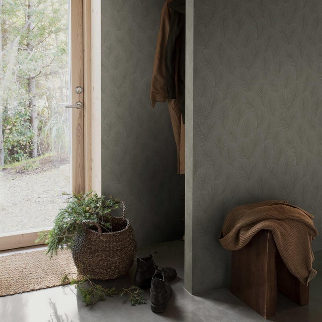 Contemporary SAMPLE - Boråstapeter Pine Tree Wallpaper In Sage For Sale - Image 3 of 3