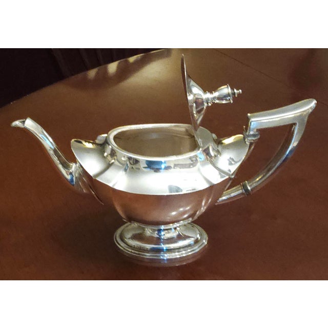 1910s 1910s Gorham 'Plymouth' Pattern Five Piece Silver Plate Tea Service - Set of 5 For Sale - Image 5 of 16